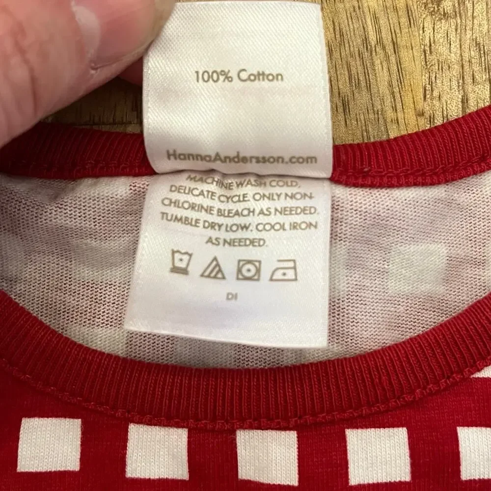 Hanna Andersson Red‎ Check Dress Girls 5 Christmas Holiday Long Sleeve Jersey